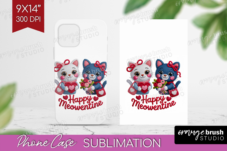 Knitted Valentines Day Phone Case PNG - Faux Yarn Case PNG