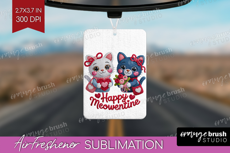 Knitted Valentines Day Air Freshener PNG - Faux Yarn PNG