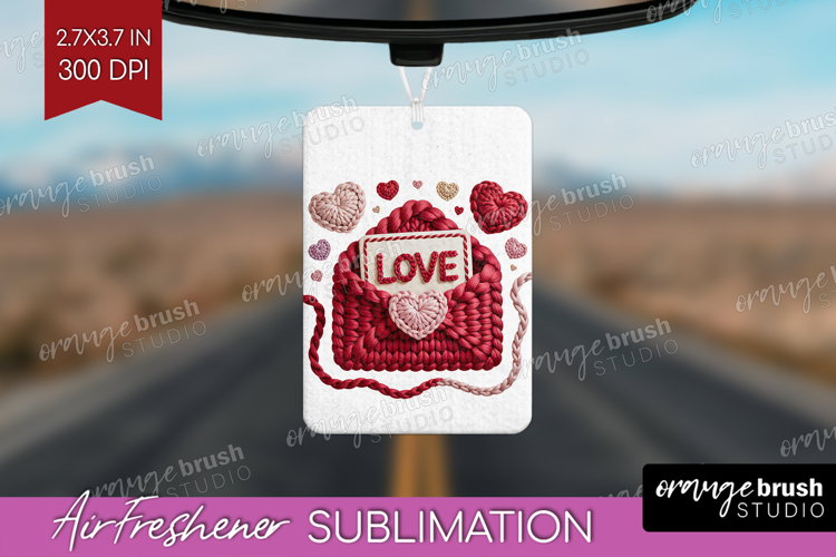 Knitted Valentines Day Air Freshener PNG - Faux Yarn PNG
