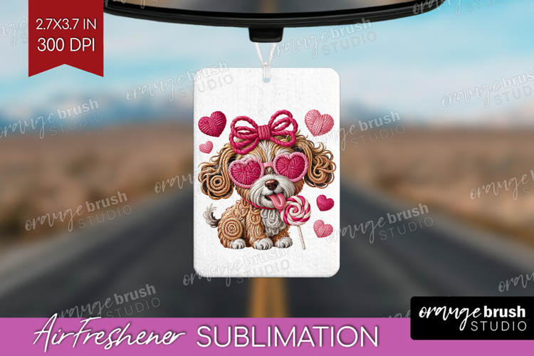 Knitted Valentines Day Air Freshener PNG - Faux Yarn PNG