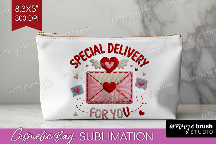 Knitted Valentines Day Cosmetic Bag - Faux Yarn Makeup Bag