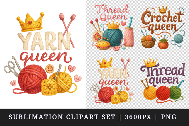 Knitting & Crochet clipart printable sublimation design png