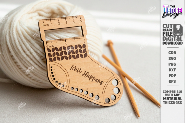 Knitting Needle Gauge Laser Cut | Knitting Accessories SVG