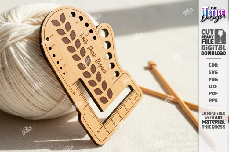 Knitting Needle Gauge Laser Cut | Knitting Accessories SVG