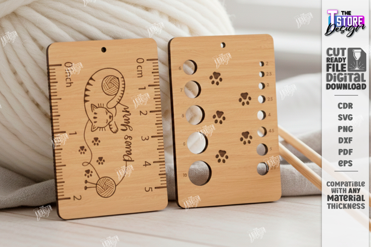 Knitting Needle Gauge Laser Cut | Knitting Accessories SVG