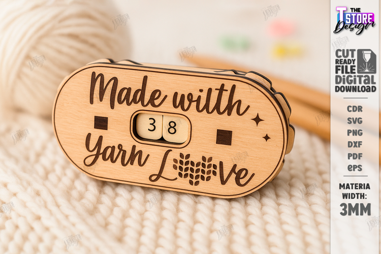 Knitting Row Counter Laser Cut|Knitting Accessory|Hobby SVG