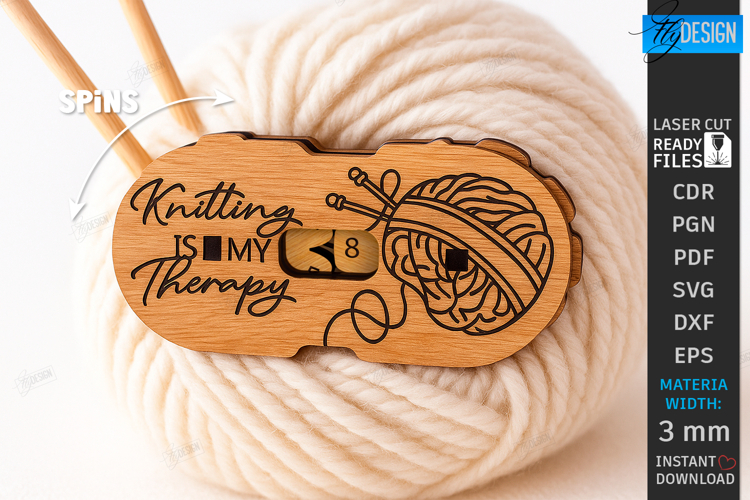 Knitting Row Counter Laser Cut|Floral SVG|Knitting Accessory