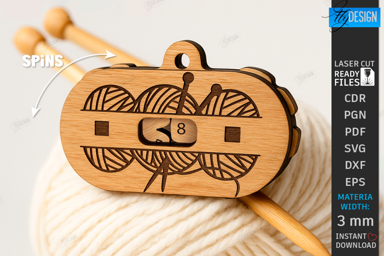 Knitting Row Counter Laser Cut|Floral SVG|Knitting Accessory
