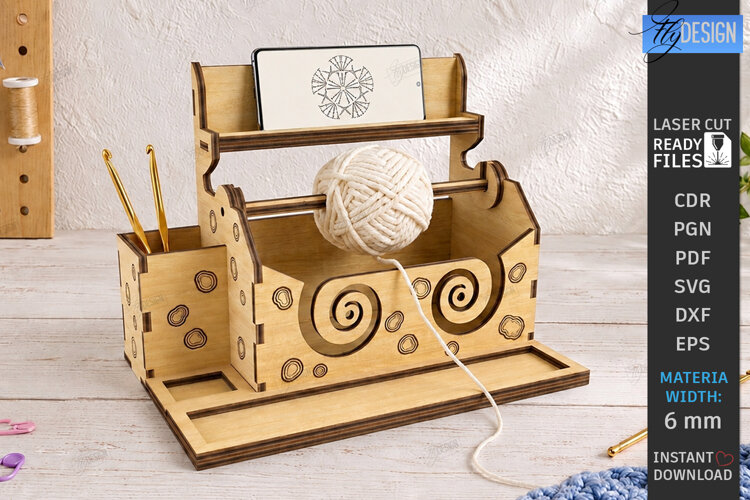 3D Knitting Stand Laser Cut | Yarn Holder Craft Organizer example image 1