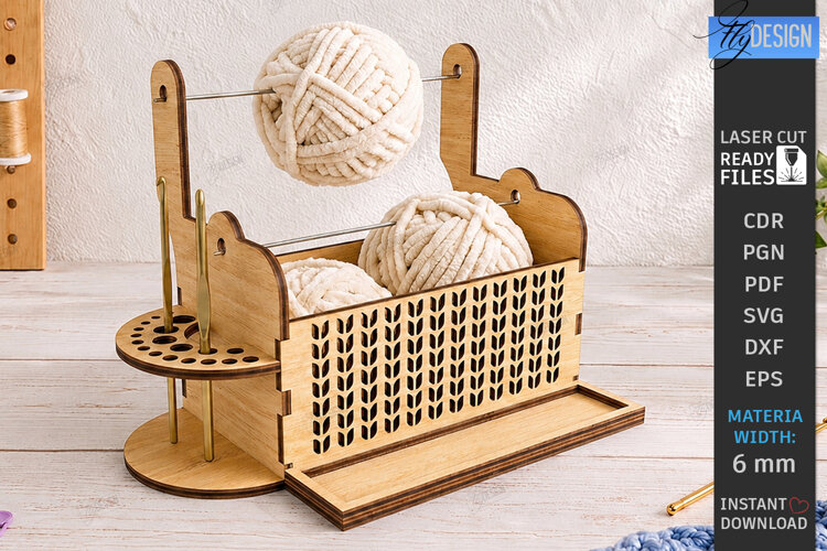 3D Knitting Stand Laser Cut | Yarn Holder Craft Organizer example image 1