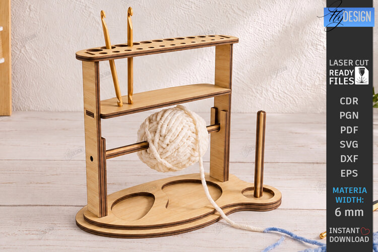 3D Knitting Stand Laser Cut | Yarn Holder Craft Organizer example image 1