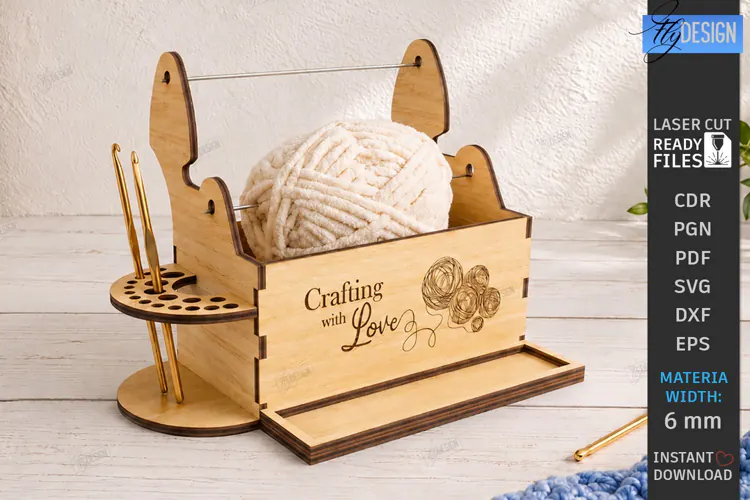 3D Knitting Stand Laser Cut | Yarn Holder Craft Organizer