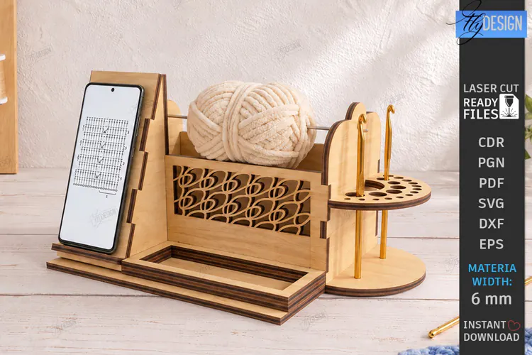 3D Knitting Stand Laser Cut | Yarn Holder Craft Organizer
