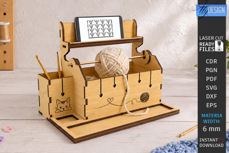 3D Knitting Stand Laser Cut | Yarn Holder Craft Organizer