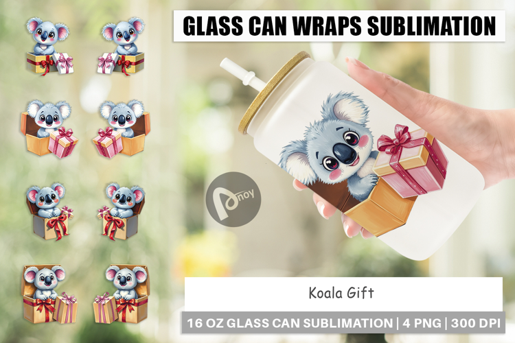 Glass Can Koala Gift