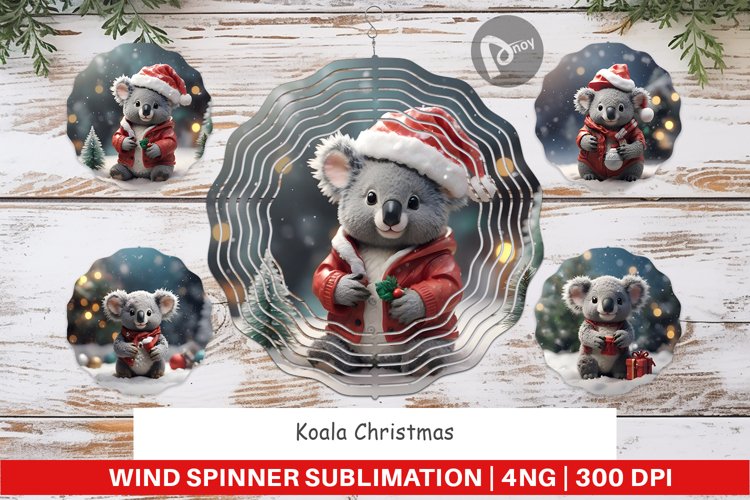 Wind Spinner Koala Christmas