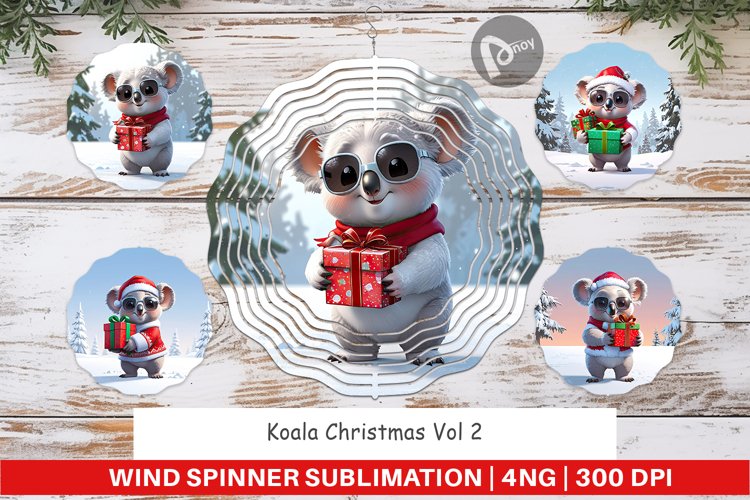 Wind Spinner Koala Christmas
