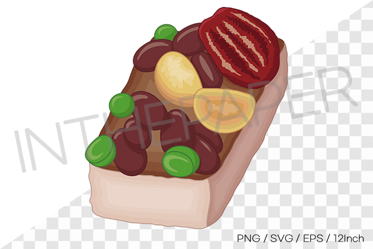 Various bean and jujube kongtteok rice cake PNG SVG Korean