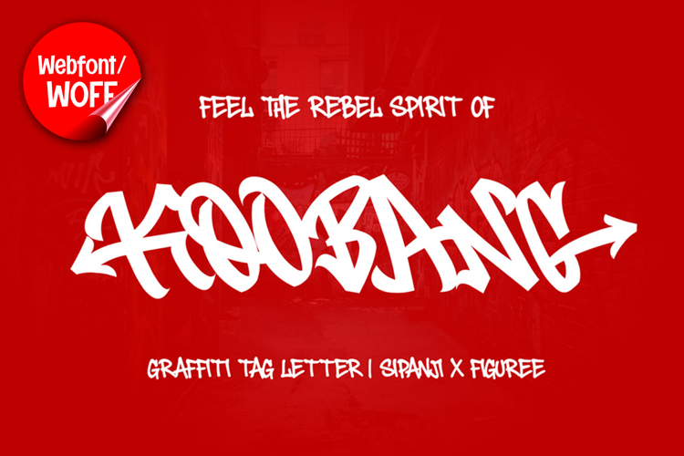 Koobang | Monoline Arrow Graffiti Tags Webfont for Urban use
