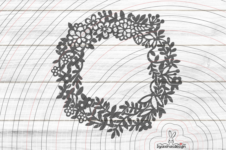 wreath flowers Cutting file SVG DXF