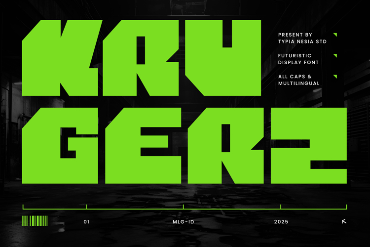 Krugerz - Futuristic Bold Square Sans - Modern Geometric Exp