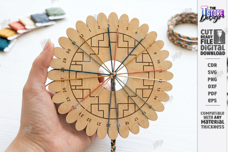 Kumihimo Disc Laser Cut | Braiding Board | Craft | Jewelry example image 1
