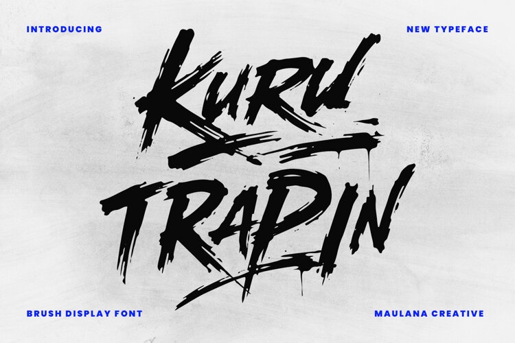 Kuru Trapin Energetic Brush Font example image 1