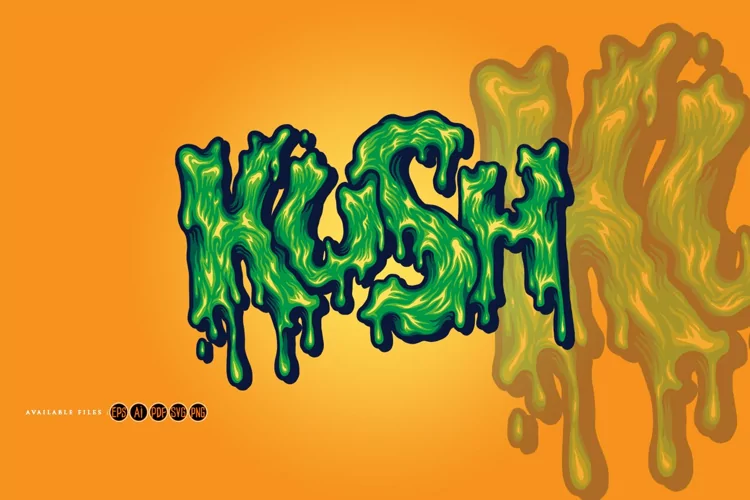 Kush Typeface Melting vector illustrations