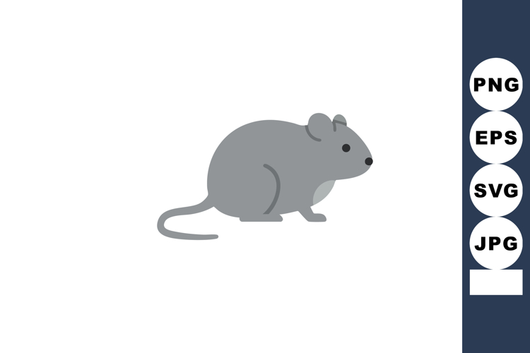 Gray Mouse Vector Illustration with Simple Design and Minima