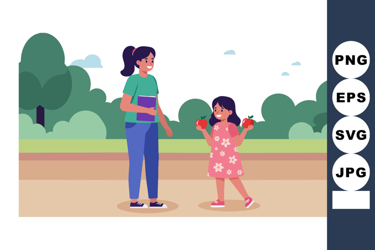 Mother And Daughter Clipart Image 11