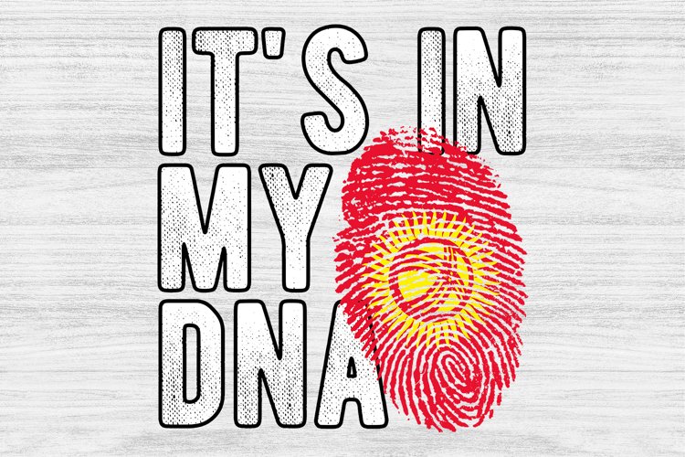 Its in my DNA Kyrgyzstan Flag Fingerprint PNG Sublimation
