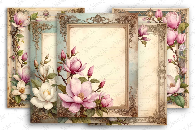 Vintage Journal Pages Magnolia Frame Kit