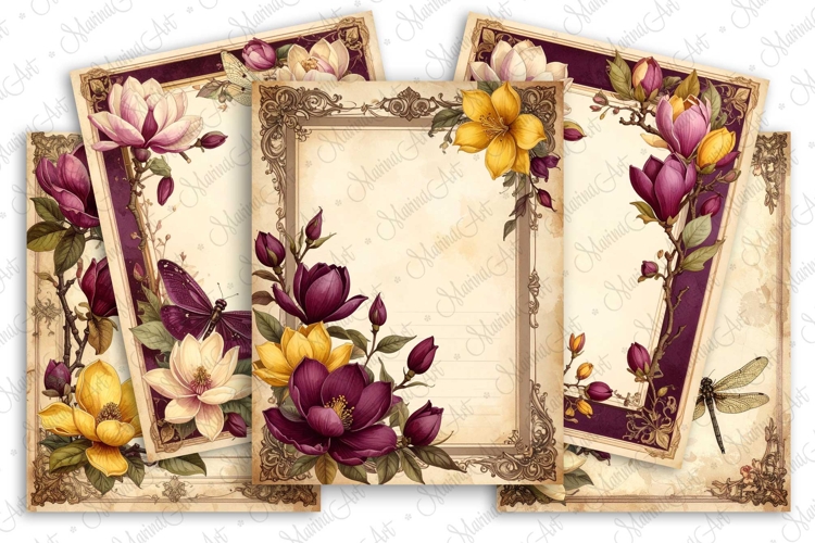 Vintage Journal Pages Magnolia Frame Kit