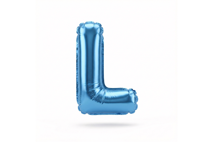 Blue Metallic Letter L Foil Balloon Party Decoration