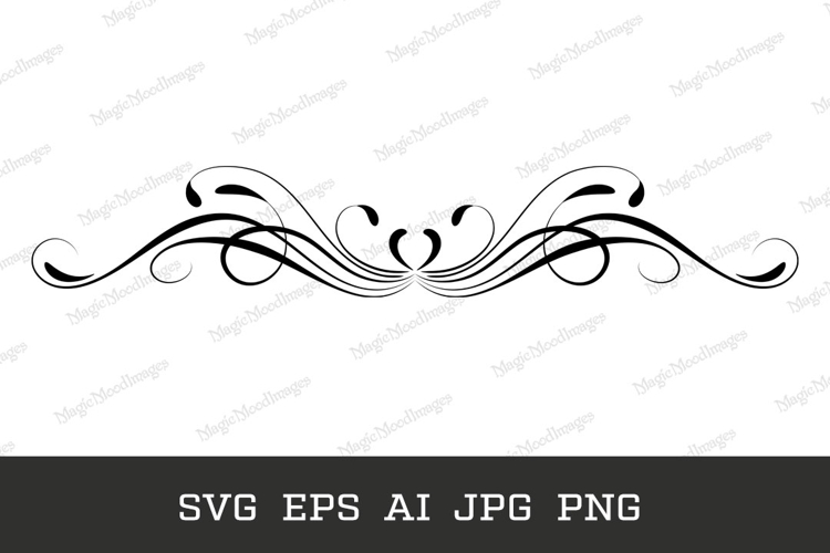 Text Divider Wave Ornament Leaves Abstract Line SVG PNG EPS