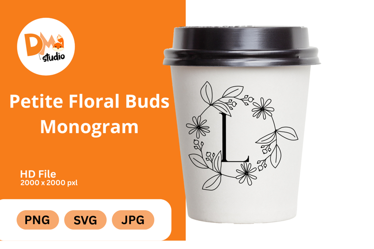 Petite Floral Buds Monogram