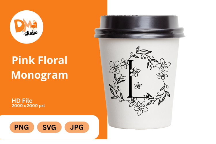 Pink Floral Monogram