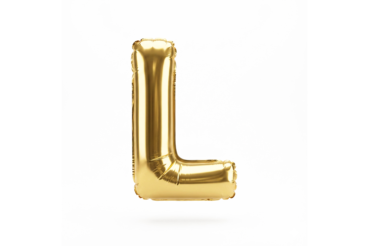 Golden Metallic Letter L Foil Balloon Party Decoration