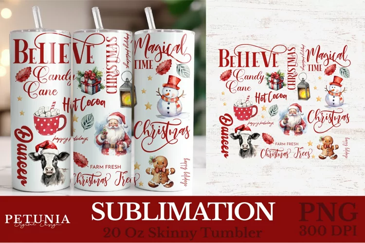 Christmas Tumbler Wrap | 20 oz Sublimation Tumbler Designs