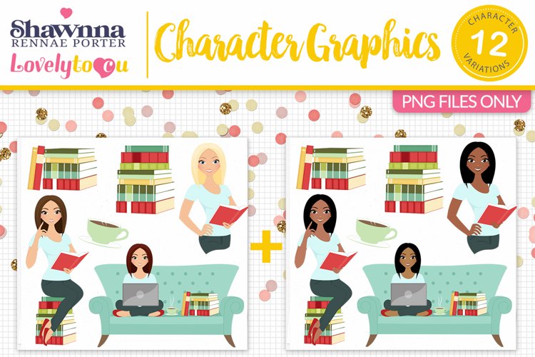 Woman teacher avatar character clipart L151 Lisa example image 1