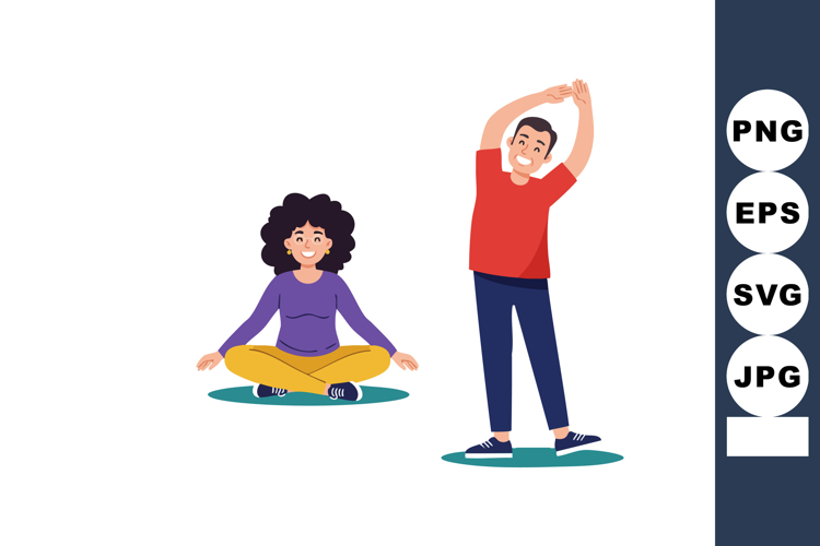 Woman Meditating Clipart Image 20