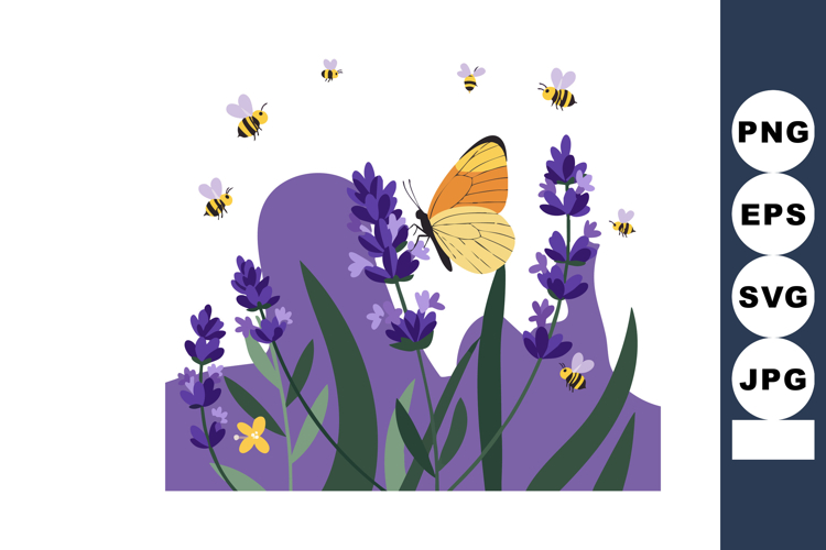 Flower With Bee Clipart Image 23