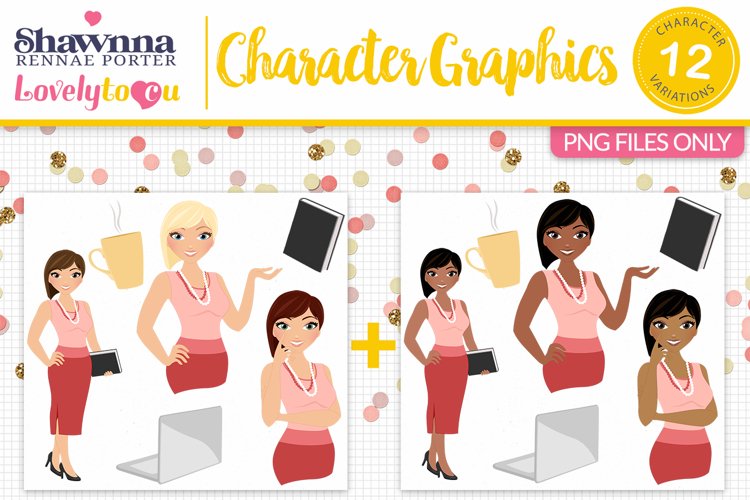 Business woman avatar character png clipart L583 Katie example image 1