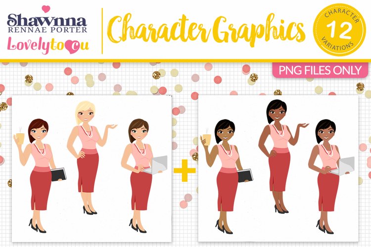 Business woman avatar character png clipart L585 Katie