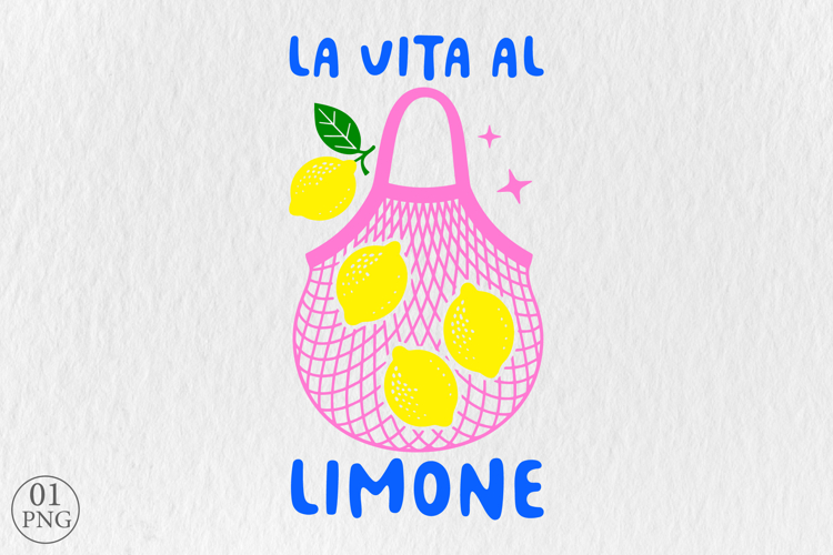 La Vita Al Limone PNG, Lemon Sublimation Design