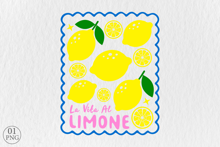 La Vita Al Limone Sublimation PNG, Lemon Design