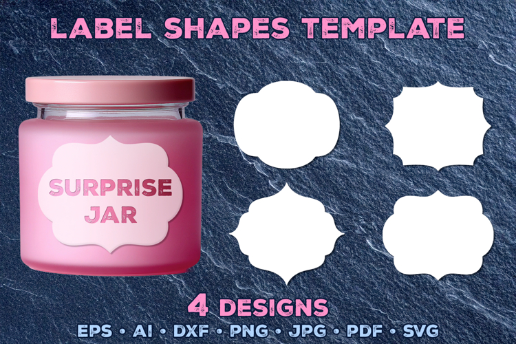 Vector Label Shapes Template. Ornate Label Shapes SVG