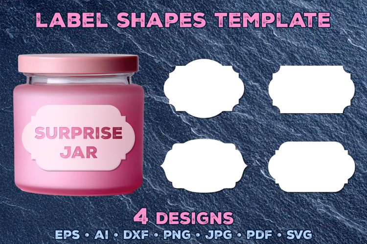 Vector Label Shapes Template. Ornate Label Shapes SVG