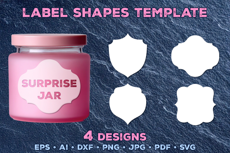 Vector Label Shapes Template. Ornate Label Shapes SVG