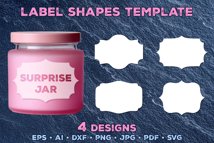 Vector Label Shapes Template. Ornate Label Shapes SVG